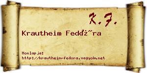 Krautheim Fedóra névjegykártya